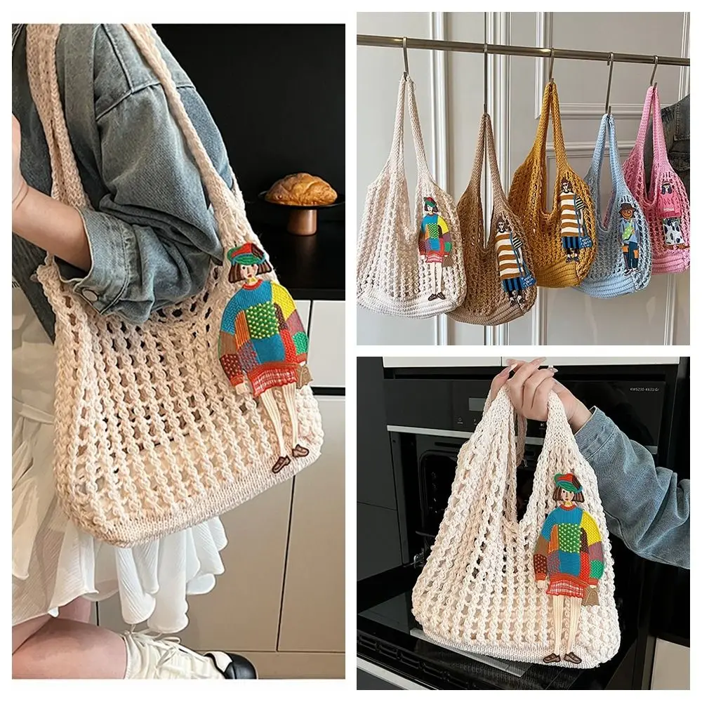 Casual Shoulder Bag Knitted Bag Bohemian Hollowed Out Weave Bag Handbag Large Capacity Crochet Tote Bag Students
Casual Shoulder Bag Knitted Bag Bohemian Hollowed Out Weave Bag Handbag Large Capacity Crochet Tote Bag Students