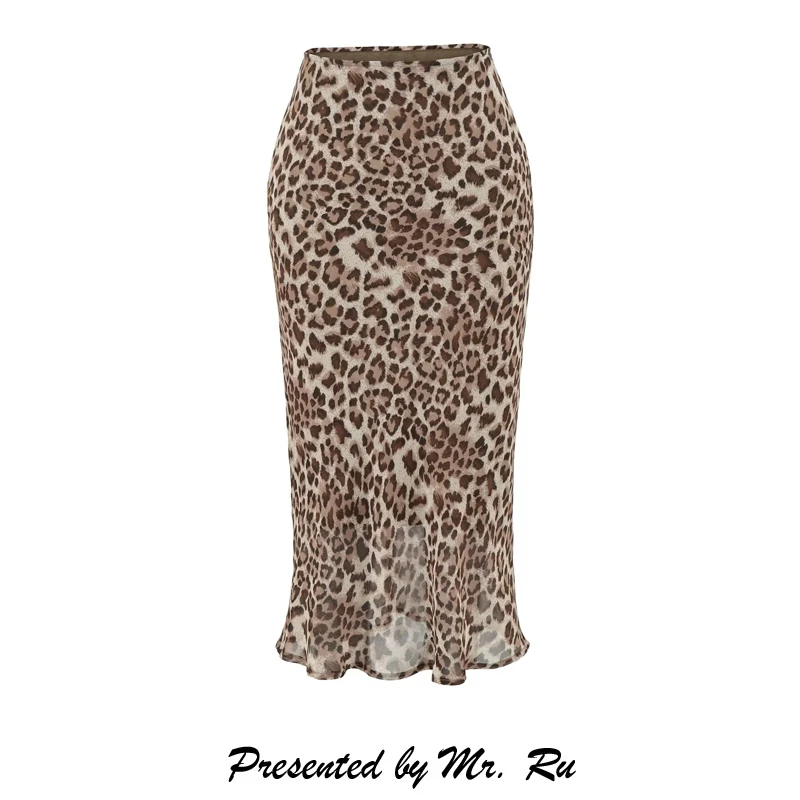 Sexy Leopard Print Halter Neck Dress Women's High Waist Bodycon Midi Skirt Fish Tail Skirt Slimming Girls Fashionable
Sexy Leopard Print Halter Neck Dress Women's High Waist Bodycon Midi Skirt Fish Tail Skirt Slimming Girls Fashionable