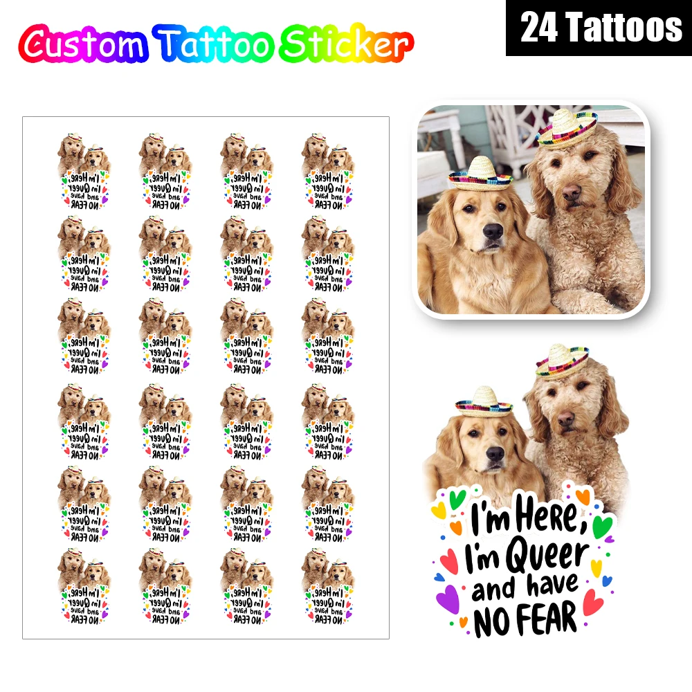24 Designs I'm a here, I'm a queer and have no fear Custom Temporary Tattoo Set, Personalized Love Tattoos Pride Month Party
24 Designs I'm a here, I'm a queer and have no fear Custom Temporary Tattoo Set, Personalized Love Tattoos Pride Month Party
