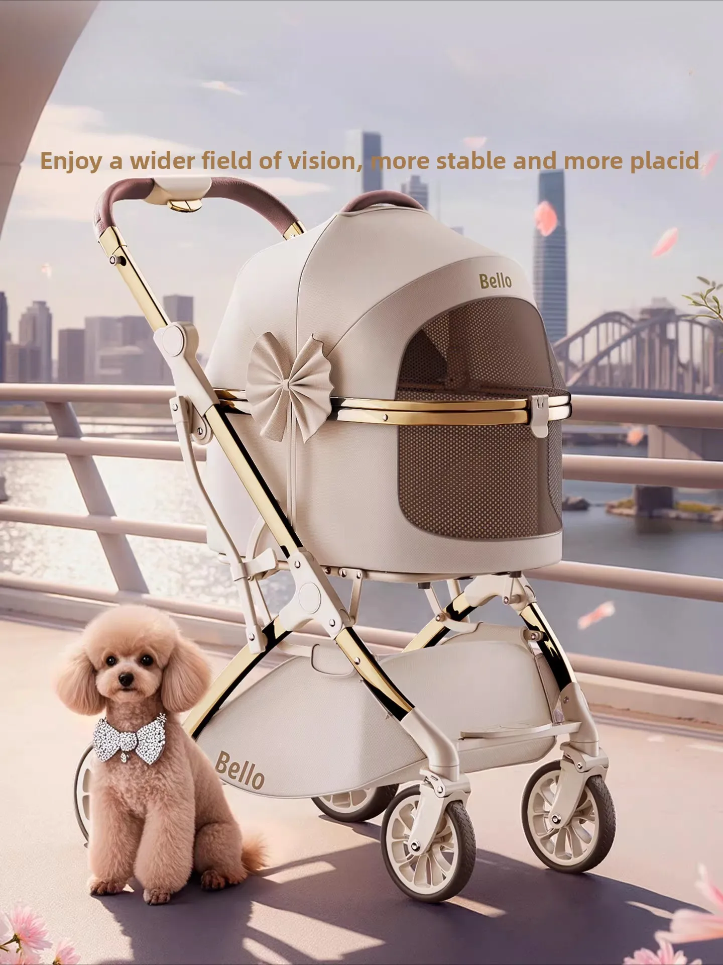 Foldable Pet Stroller for Small Dogs Cats Lightweight 4 Wheel Dog Walker Carrier
Foldable Pet Stroller for Small Dogs Cats Lightweight 4 Wheel Dog Walker Carrier