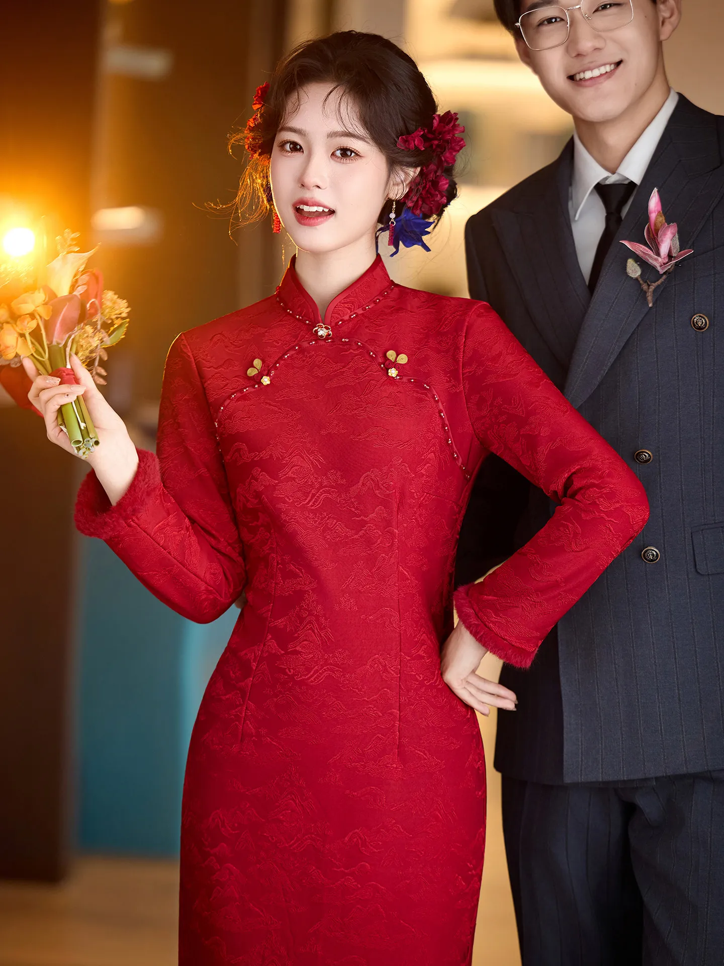 Red Fce Lined Thi Long Sve Wedding Dr Wedding Ceremony Warmth Suitable for ort Women Winter Marriage
Red Fce Lined Thi Long Sve Wedding Dr Wedding Ceremony Warmth Suitable for ort Women Winter Marriage