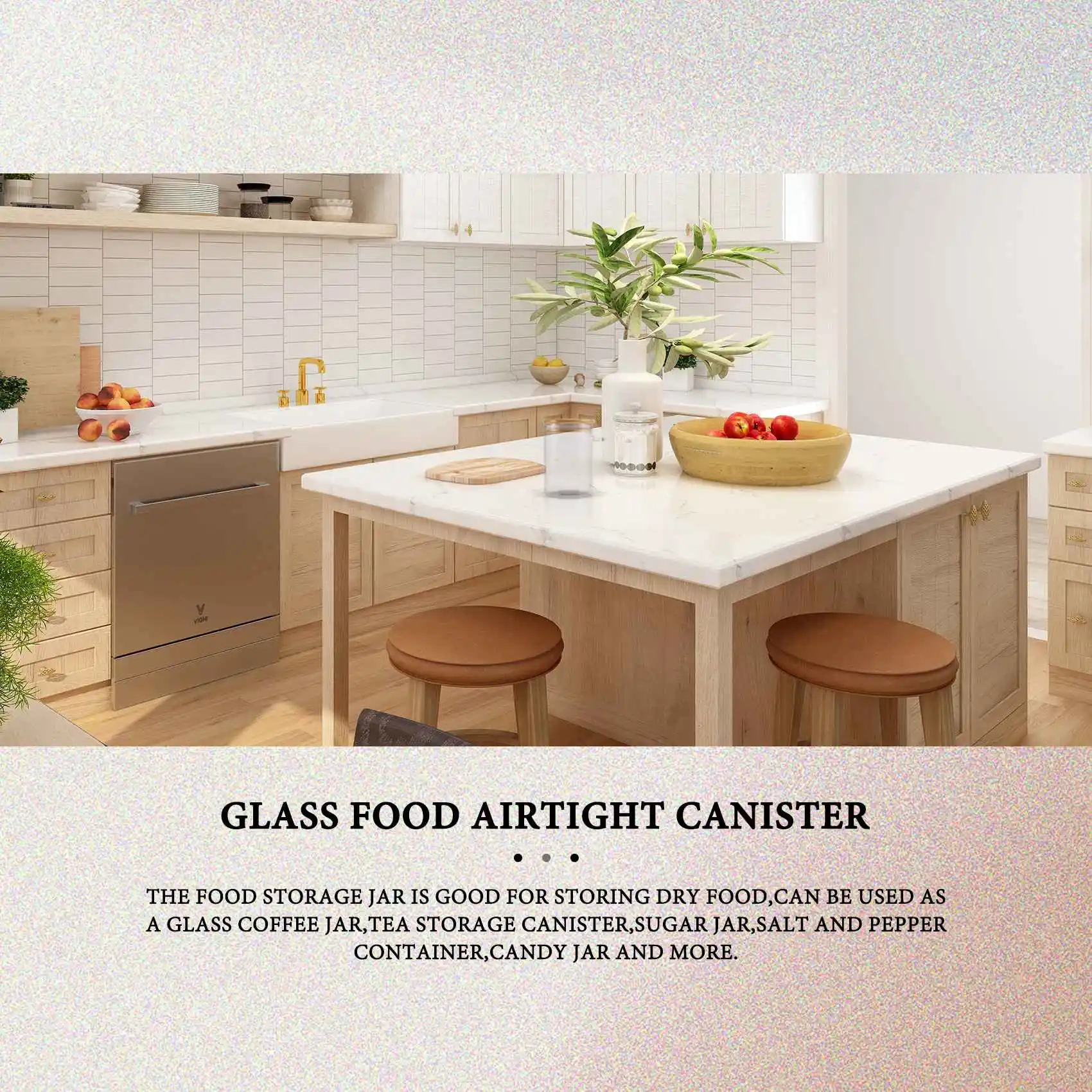 XFDE Glass Food Airtight Canister Castor Wooden Twist Lid Kitchen Candy Storage Tank Jar Bamboo Food Container with Wooden Spoon
XFDE Glass Food Airtight Canister Castor Wooden Twist Lid Kitchen Candy Storage Tank Jar Bamboo Food Container with Wooden Spoon