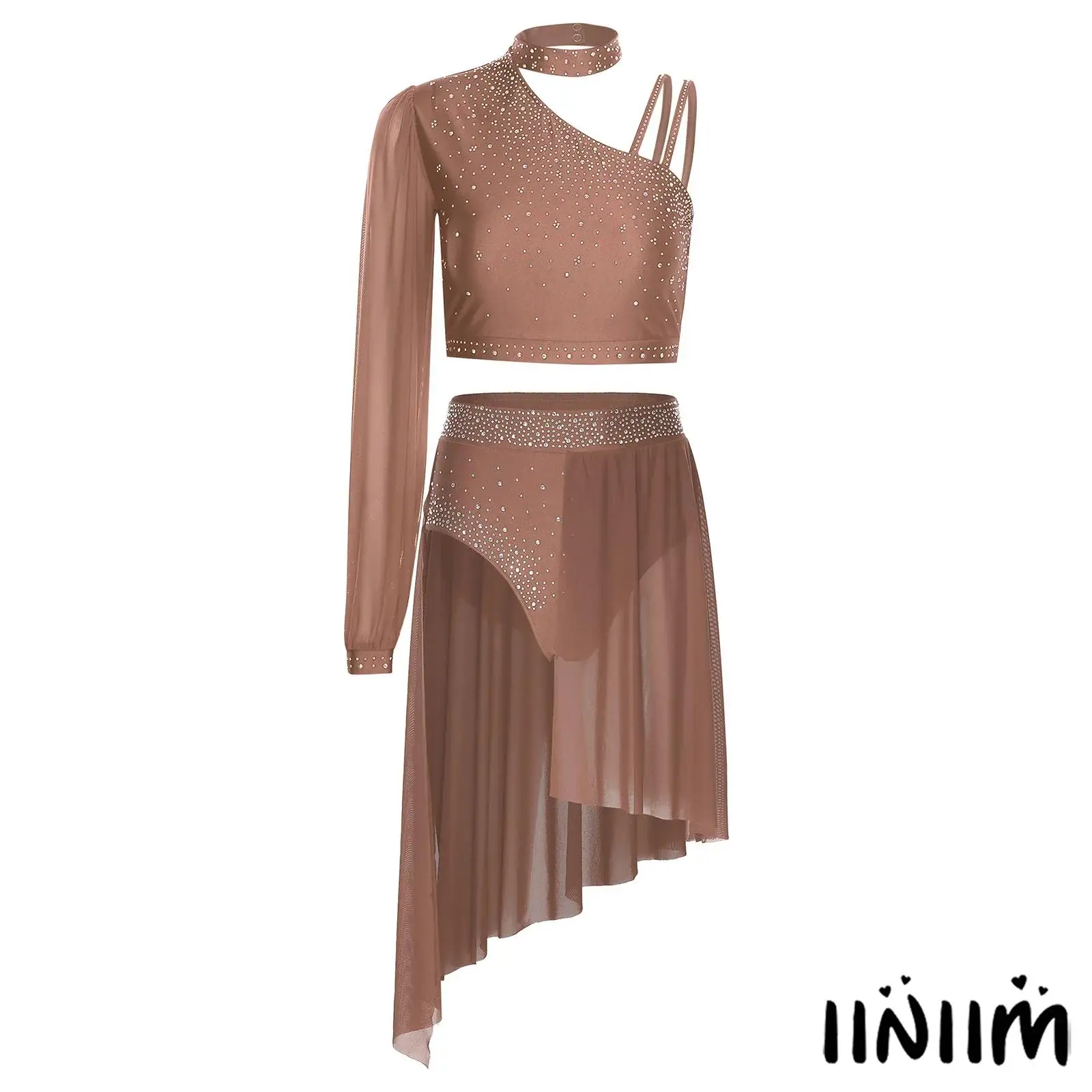 Womens Lyrical Dance Outfit Set Sparkly Rhinestone Asymmetrical Crop Top with High Waist Chiffon Skirt Shorts Dancewear Shows
Womens Lyrical Dance Outfit Set Sparkly Rhinestone Asymmetrical Crop Top with High Waist Chiffon Skirt Shorts Dancewear Shows