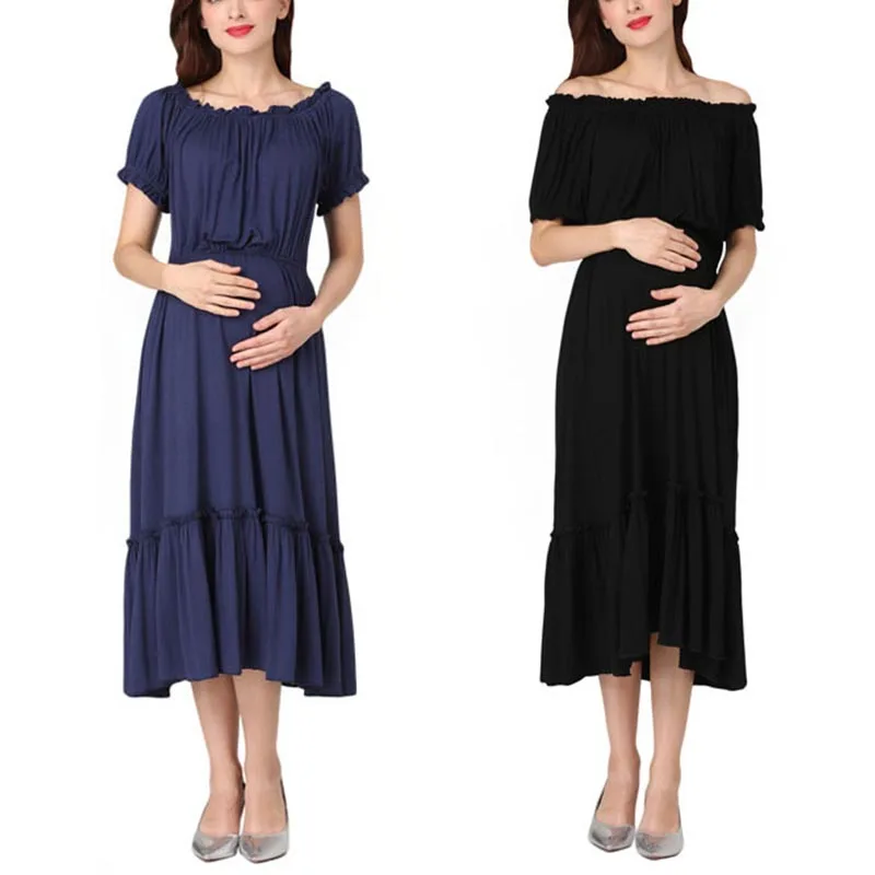 New Summer Maternity One Shoulder Dress Clothes for Pregnant Women Short Sleeve off Shoulder Pregnancy Dress Long Dresses
New Summer Maternity One Shoulder Dress Clothes for Pregnant Women Short Sleeve off Shoulder Pregnancy Dress Long Dresses