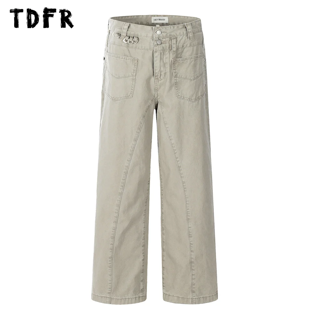 Retro Spliced Pocket Denim Cargo Pants Mens Safari Style Straight Loose Wide Leg Zipper Fly Jeans Men Trousers 
Retro Spliced Pocket Denim Cargo Pants Mens Safari Style Straight Loose Wide Leg Zipper Fly Jeans Men Trousers