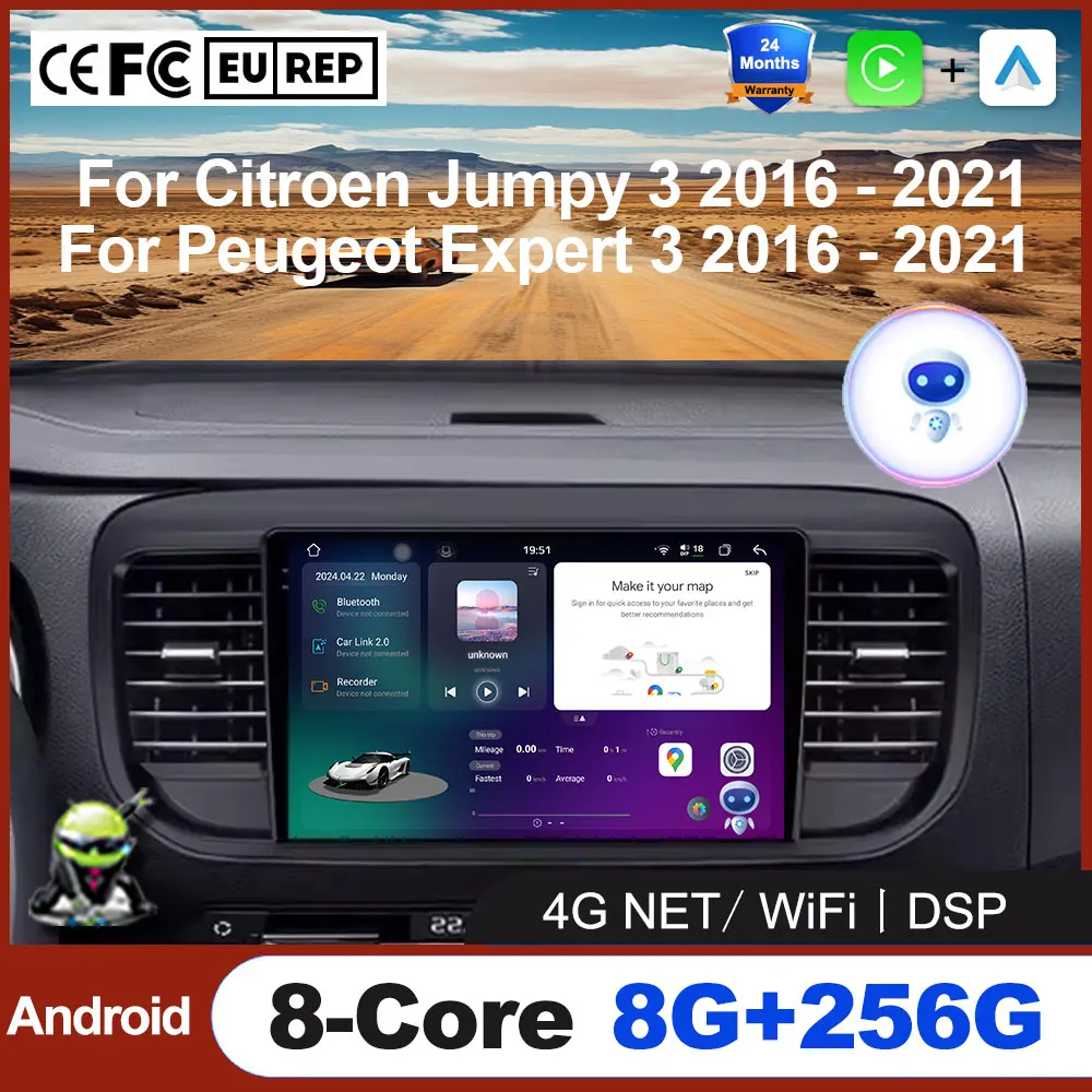 Android 14.0 For Citroen Jumpy 3 2016 - 2021 For Peugeot Expert 3 2016 - 2021 Car Radio Multimedia Video Carplay+Auto Player
Android 14.0 For Citroen Jumpy 3 2016 - 2021 For Peugeot Expert 3 2016 - 2021 Car Radio Multimedia Video Carplay+Auto Player