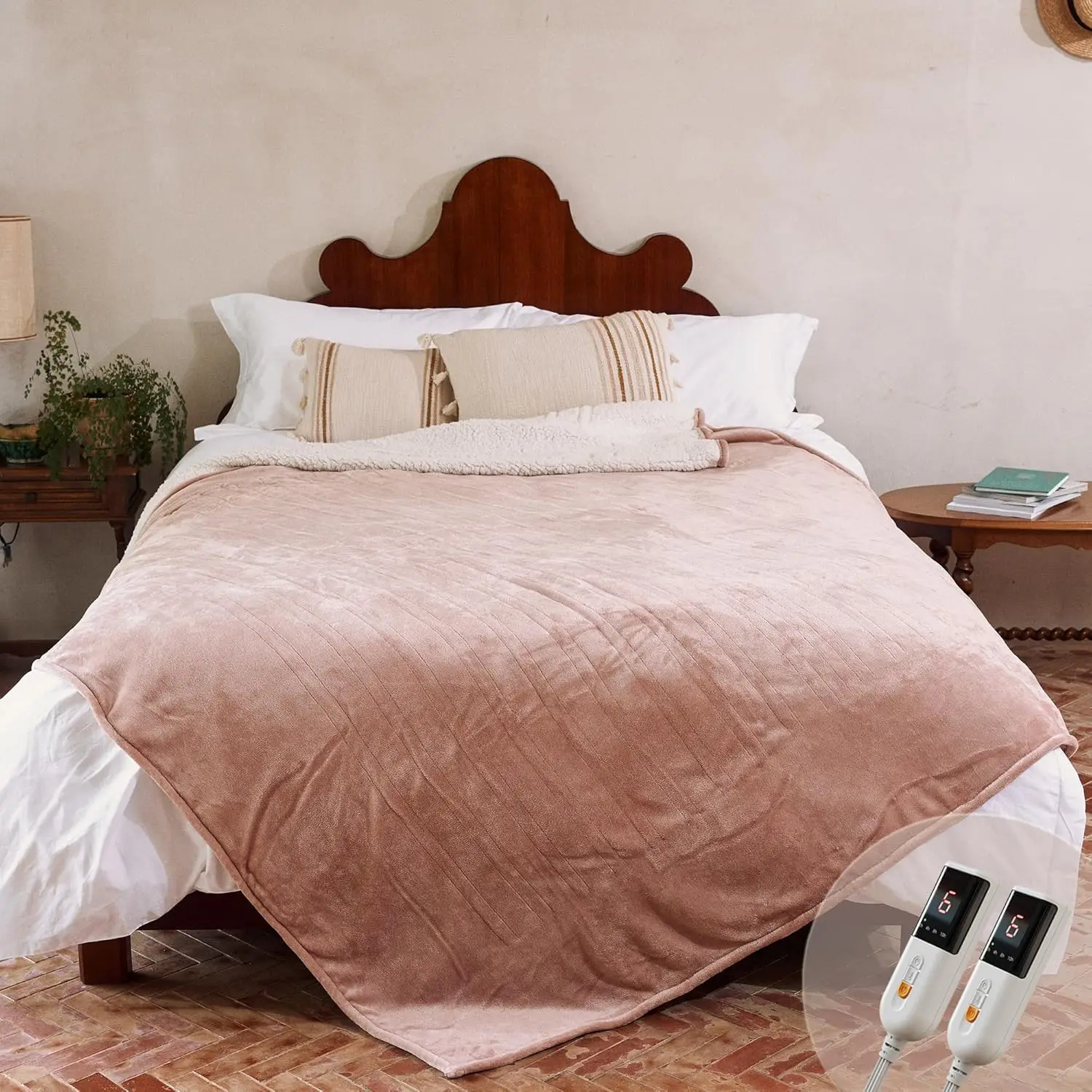 Queen Size Electric Heated Blanket with Dual Controller, 6 Heat Levels, 10-Hour Auto Off, ETL Certified (84x90 Inch Rose Dust)
Queen Size Electric Heated Blanket with Dual Controller, 6 Heat Levels, 10-Hour Auto Off, ETL Certified (84x90 Inch Rose Dust)