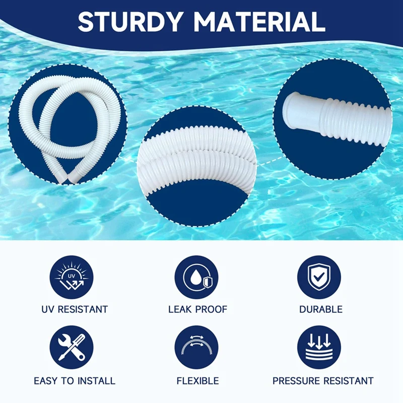 ABJV 1.5In Pool Hoses For Above Ground Pools, 1.5In Diameter Pool Pump Replacement Hose 5 Filter Pump Hoses For Intex 28337EH
ABJV 1.5In Pool Hoses For Above Ground Pools, 1.5In Diameter Pool Pump Replacement Hose 5 Filter Pump Hoses For Intex 28337EH
