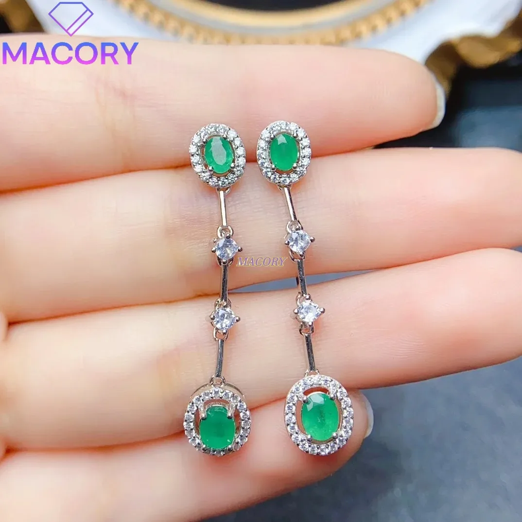 S925 Sterling Silver Fine Jewelry Wedding with Certificate 4*5mm Natural Emerald Earrings for Women
S925 Sterling Silver Fine Jewelry Wedding with Certificate 4*5mm Natural Emerald Earrings for Women