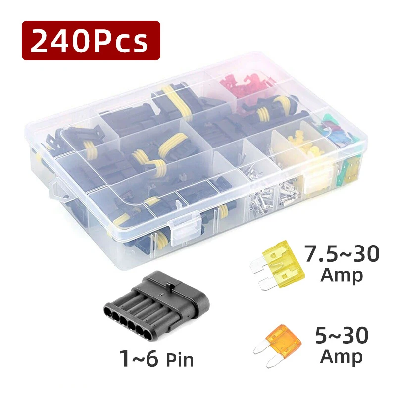 240Pcs Automotive Waterproof Connector Xenon Lamp Connector HID Sealed Wire Connector Box-packed Kit
240Pcs Automotive Waterproof Connector Xenon Lamp Connector HID Sealed Wire Connector Box-packed Kit