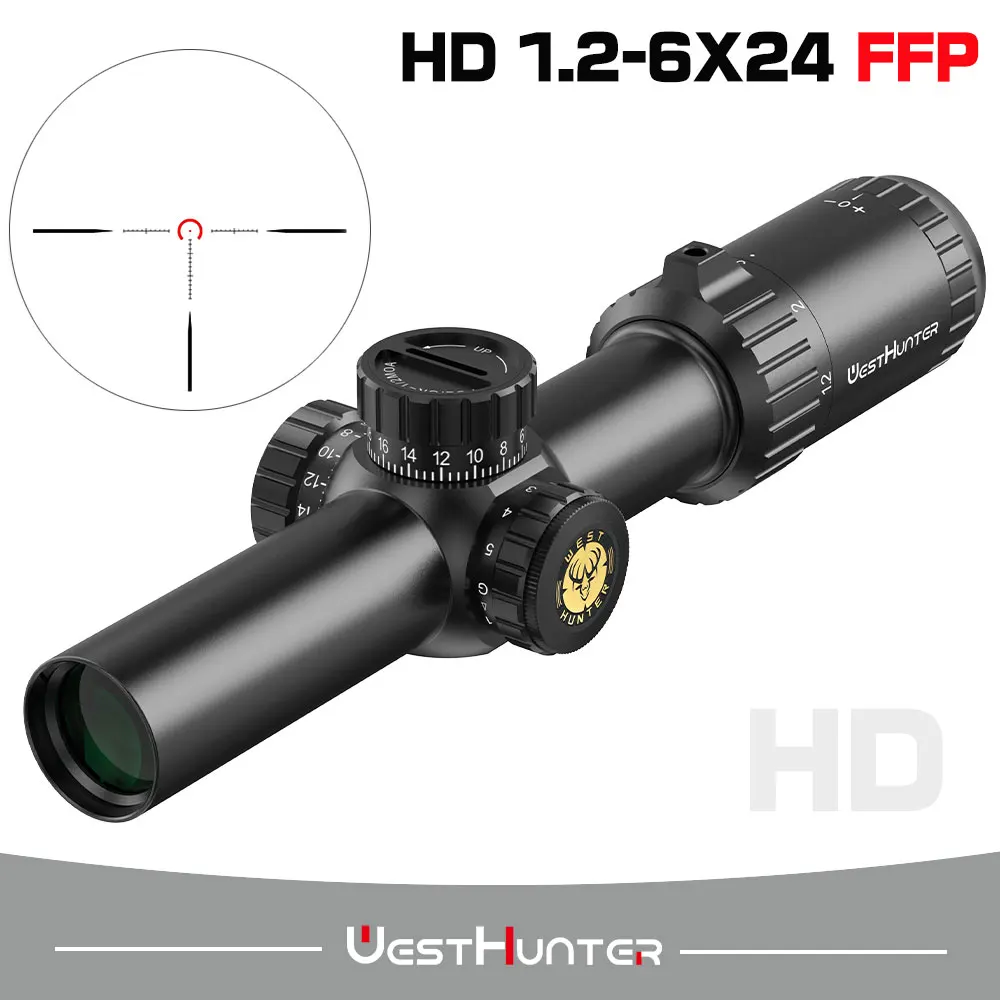 WestHunter HD 1.2-6X24 FFP Compact Scope First Focal Plane Tactical Hunting Riflescopes Lock Reset Shooting Optical Sights
WestHunter HD 1.2-6X24 FFP Compact Scope First Focal Plane Tactical Hunting Riflescopes Lock Reset Shooting Optical Sights