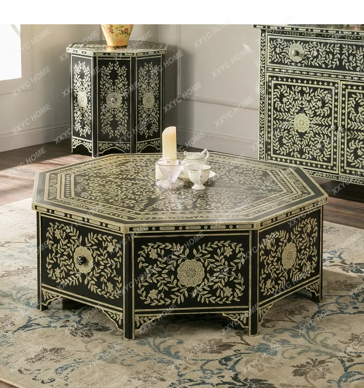 Retro Furniture Special-shaped Side Table Living Room Table Painted Tea Coffee Medieval Coffee Table
Retro Furniture Special-shaped Side Table Living Room Table Painted Tea Coffee Medieval Coffee Table