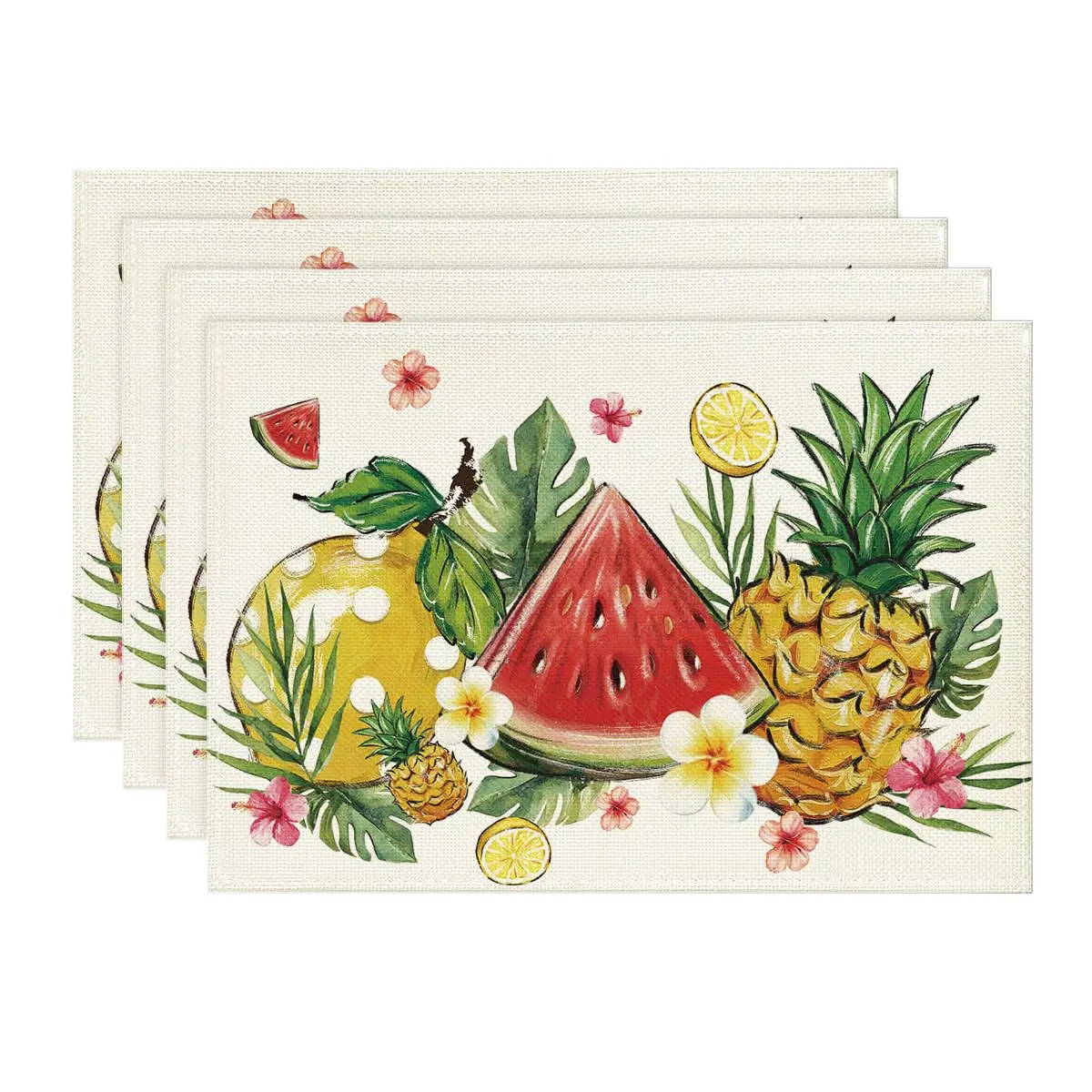 Watermelon Pineapple Lemon Fruit Flowers Summer Placemats,12x18 Inch Seasonal Holiday Table Mats for Party Kitchen Dining Decor
Watermelon Pineapple Lemon Fruit Flowers Summer Placemats,12x18 Inch Seasonal Holiday Table Mats for Party Kitchen Dining Decor