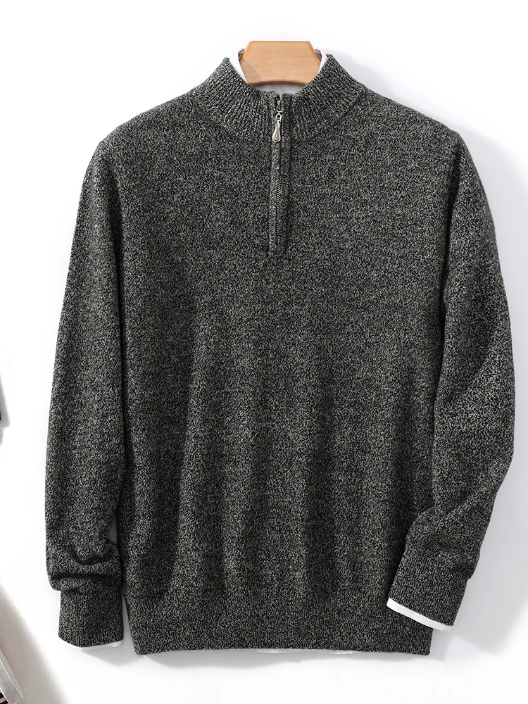 Осень-зима, мужской кашемировый пуловер на молнии, 100% мериносовая шерсть, свитер с воротником-стойкой, повседневный умный трикотаж, мягкие теплые топы с длинными рукавами
Осень-зима, мужской кашемировый пуловер на молнии, 100% мериносовая шерсть, свитер с воротником-стойкой, повседневный умный трикотаж, мягкие теплые топы с длинными рукавами