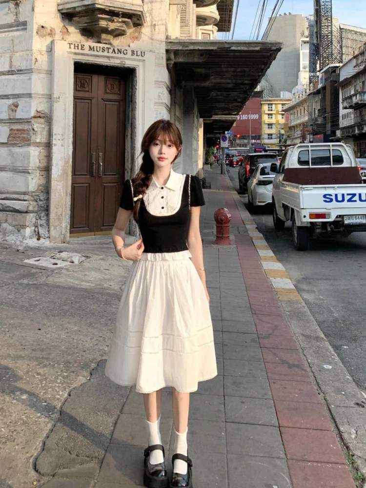 Korean Pure Desire College Style Shirt Top High Waist Skirt Two-Piece Set Atmosphere Clothing Short Sleeve Button-Up
Korean Pure Desire College Style Shirt Top High Waist Skirt Two-Piece Set Atmosphere Clothing Short Sleeve Button-Up