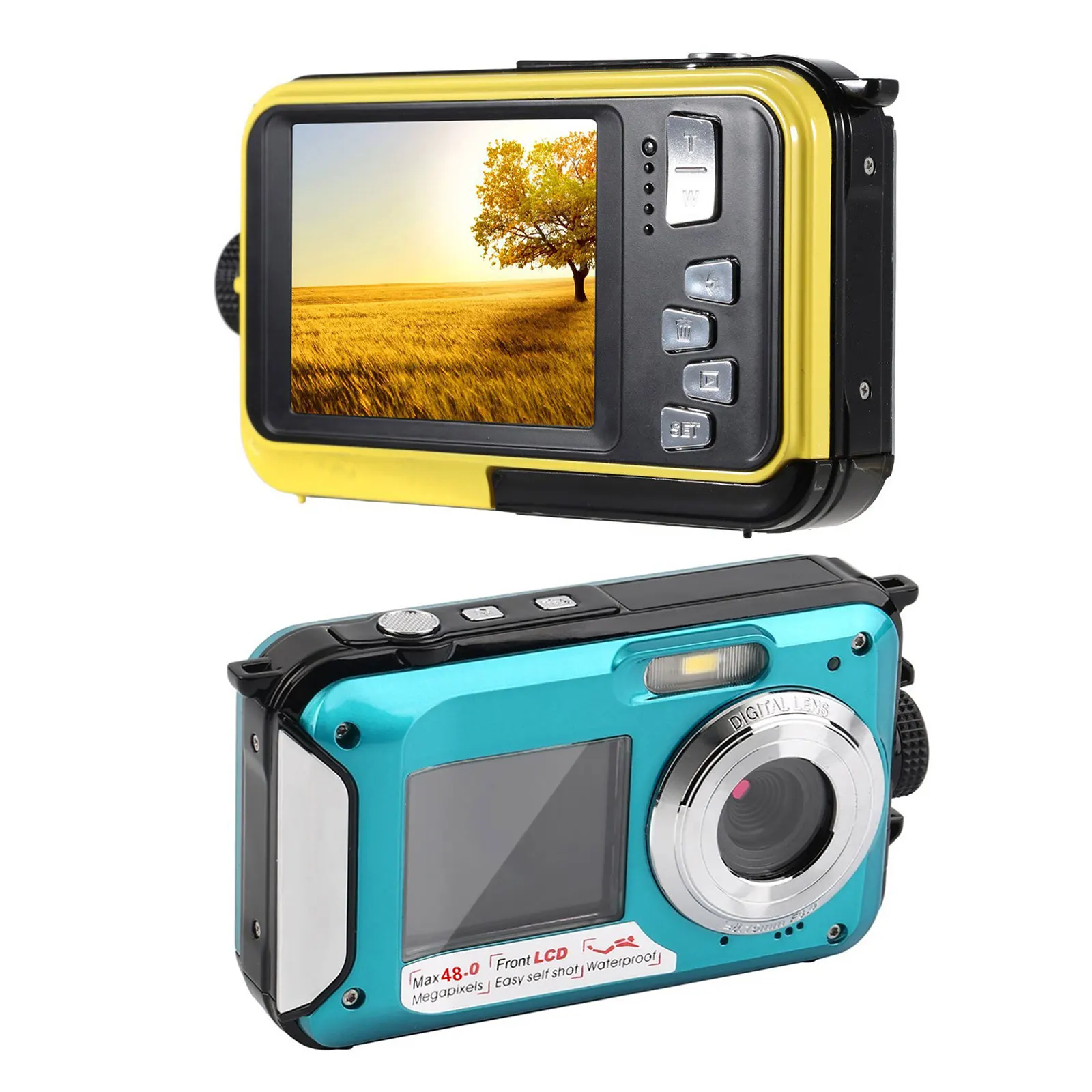 Full HD Underwater Camera - Dual Screens, 48MP Digital Camera, LCD Displays, Video Recorder for Snorkeling, Camping and Travel
Full HD Underwater Camera - Dual Screens, 48MP Digital Camera, LCD Displays, Video Recorder for Snorkeling, Camping and Travel