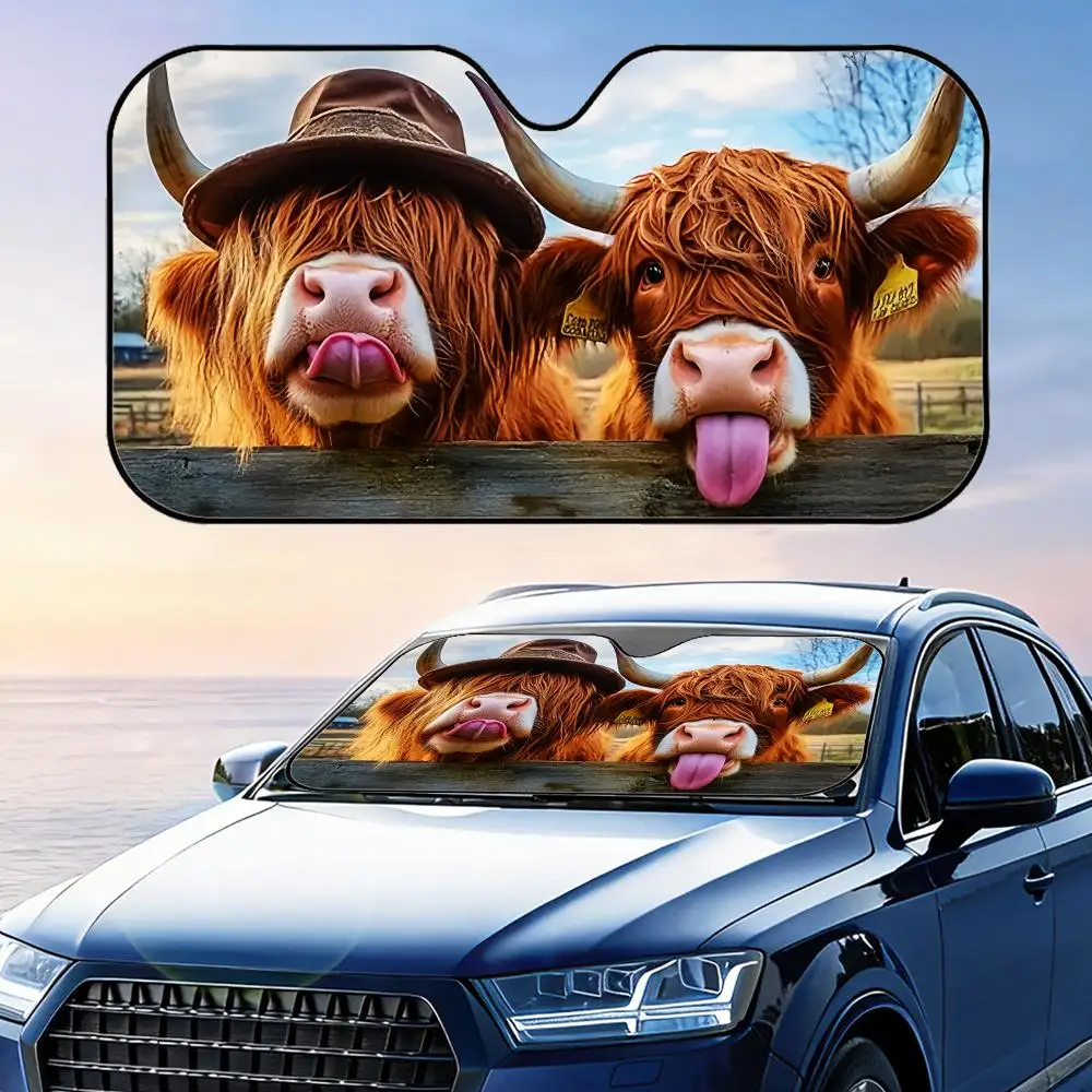 Funny Highland Cow Sun Visor Foldable Car Windshield Sun Shade UV Protection Reflective Heat Insulation Reusable Cover
Funny Highland Cow Sun Visor Foldable Car Windshield Sun Shade UV Protection Reflective Heat Insulation Reusable Cover