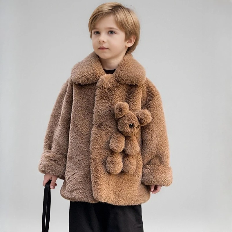 Зимнее милое пальто из искусственного меха для детей-подростков, теплое длинное плюшевое пальто для мальчиков и девочек, плотная ветрозащитная верхняя одежда, школьная детская одежда
Зимнее милое пальто из искусственного меха для детей-подростков, теплое длинное плюшевое пальто для мальчиков и девочек, плотная ветрозащитная верхняя одежда, школьная детская одежда