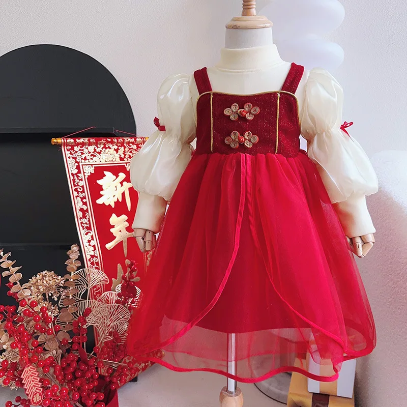 Girls Suit2025Winter Style Baby Girl Fleece-Lined Thickened Princess Dress Toddler New Year Outfit Two-Piece Set
Girls Suit2025Winter Style Baby Girl Fleece-Lined Thickened Princess Dress Toddler New Year Outfit Two-Piece Set