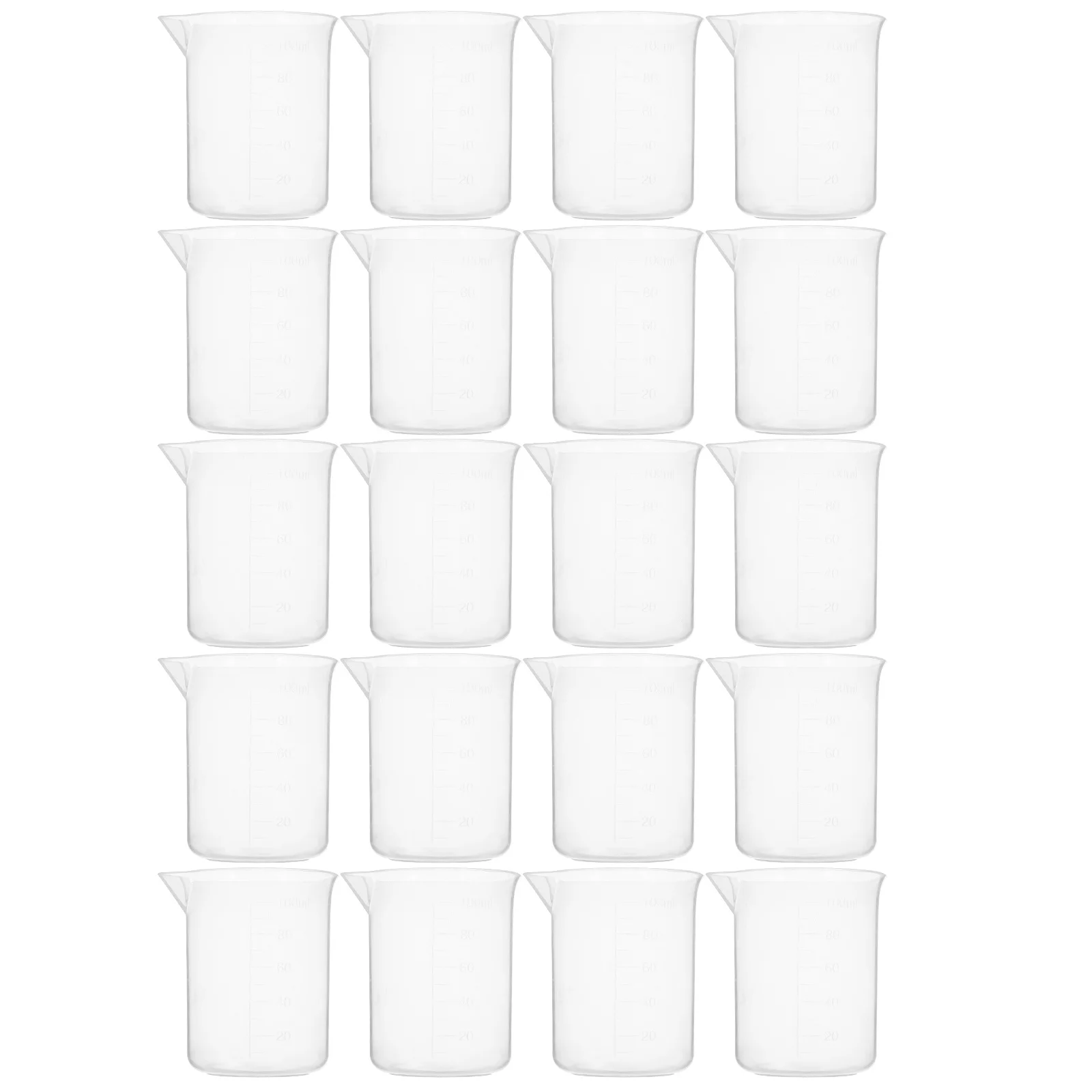 20 pcs 100Ml Pp Plastic Graduated Beakers Measuring Cups For Lab Household Baking Heat Resistant Acid Alkali Proof Wide Mouth 
20 pcs 100Ml Pp Plastic Graduated Beakers Measuring Cups For Lab Household Baking Heat Resistant Acid Alkali Proof Wide Mouth