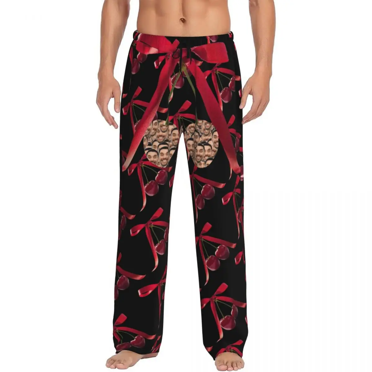Custom Bow Personalized Face Photo Pajama Pants Sleepwear Men's Elastic Waistband Cherry Sleep Lounge Bottoms with Pockets
Custom Bow Personalized Face Photo Pajama Pants Sleepwear Men's Elastic Waistband Cherry Sleep Lounge Bottoms with Pockets
