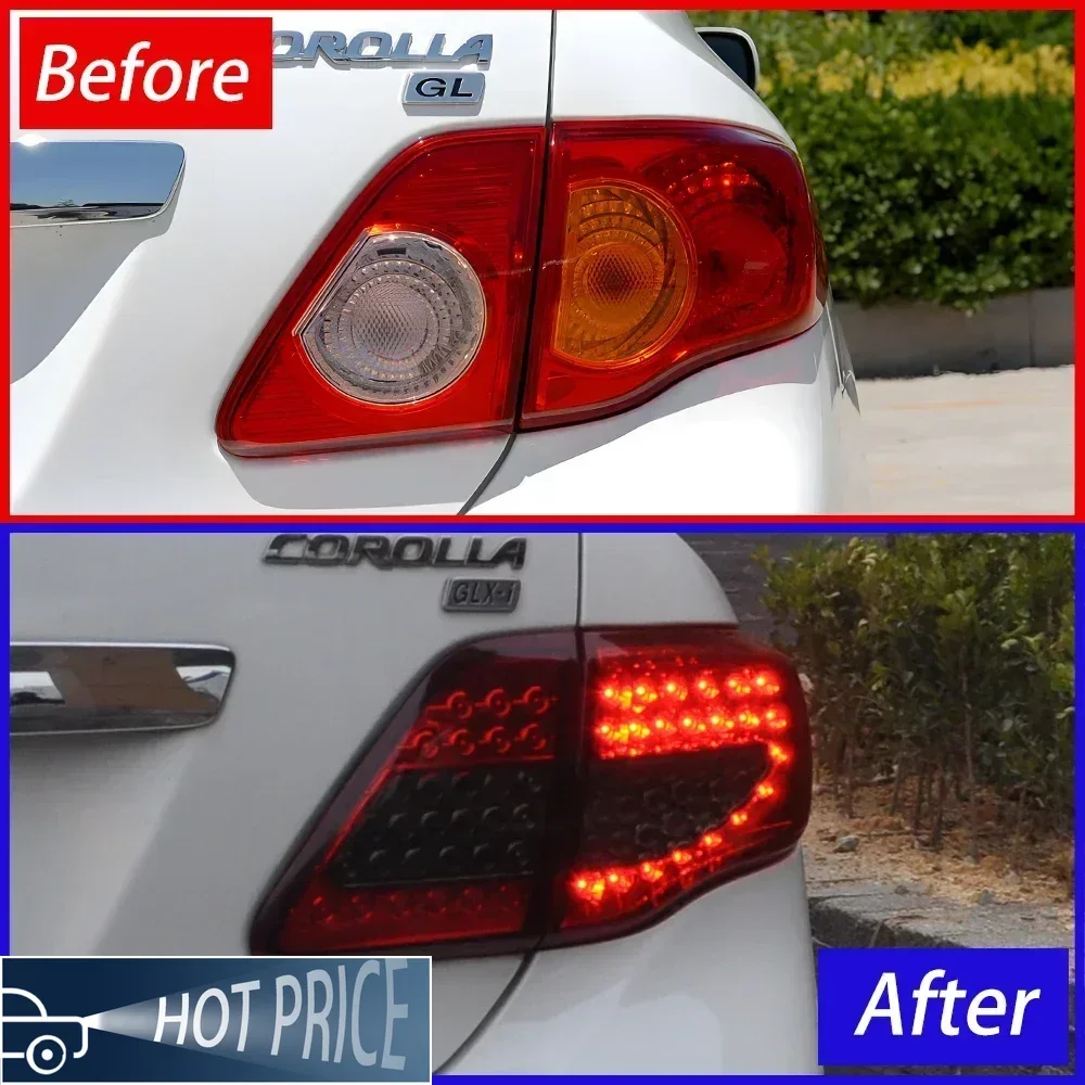 Для Toyota Corolla 2007-2010 автоматические задние фонари с высокой конфигурацией, противотуманные тормозные указатели поворота, аксессуары, светодиодные задние фонари автомобиля в сборе
Для Toyota Corolla 2007-2010 автоматические задние фонари с высокой конфигурацией, противотуманные тормозные указатели поворота, аксессуары, светодиодные задние фонари автомобиля в сборе