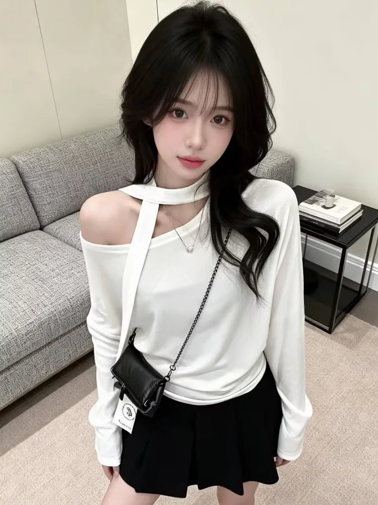 Slim Fit Long Sleeve T-Shirt Women's Spring Autumn Shoulder Bared Design Base Shirt Top Lace Hollow out Strap Design
Slim Fit Long Sleeve T-Shirt Women's Spring Autumn Shoulder Bared Design Base Shirt Top Lace Hollow out Strap Design