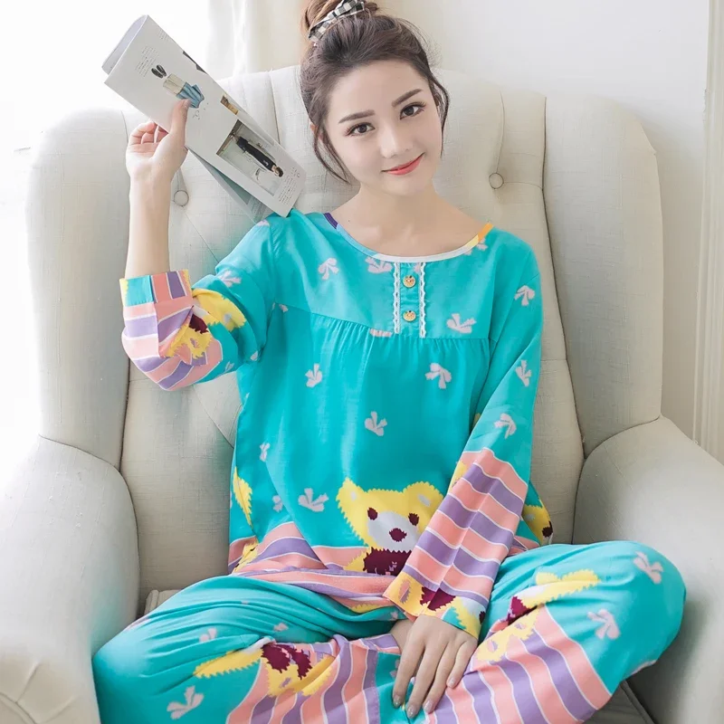 Pajama Sets Women O-neck Cartoon Printed Long Sleeve Sleep Tops Lace Kawaii Pajamas Korean Style Mujer Casual Sleepwear Stylish
Pajama Sets Women O-neck Cartoon Printed Long Sleeve Sleep Tops Lace Kawaii Pajamas Korean Style Mujer Casual Sleepwear Stylish