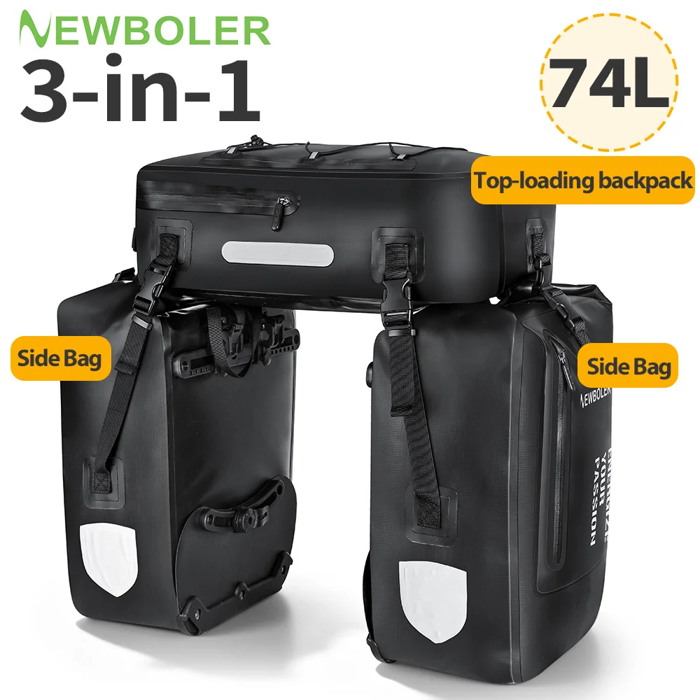 NEWBOLER 75L 3 in 1 Waterproof Bike Trunk Bag MTB Road Bicycle Bag Large Capacity Travel Luggage Carrier Saddle Seat Panniers
NEWBOLER 75L 3 in 1 Waterproof Bike Trunk Bag MTB Road Bicycle Bag Large Capacity Travel Luggage Carrier Saddle Seat Panniers