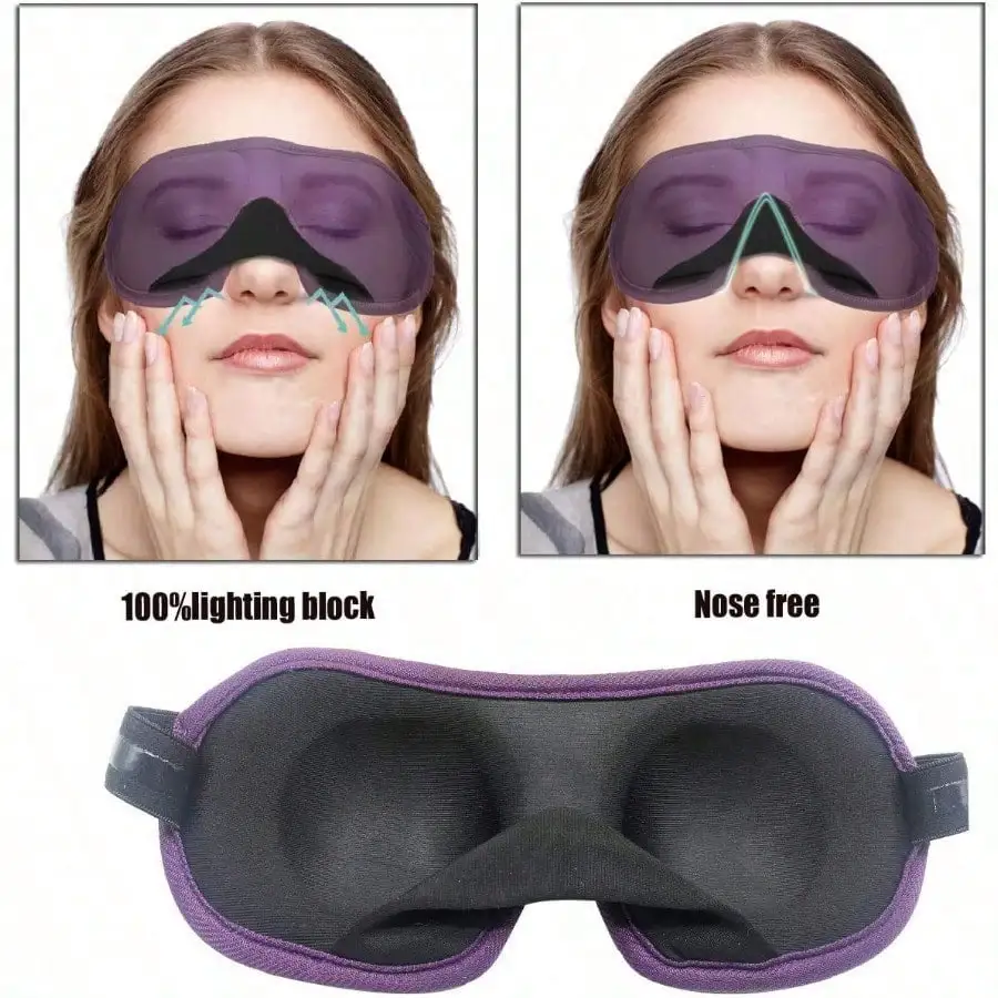 Ultra Comfortable 3D Shape Sleeping Eye Mask - Black And Purple Soft Breathable Eye Mask For Deep Sleep And Yoga Meditation
Ultra Comfortable 3D Shape Sleeping Eye Mask - Black And Purple Soft Breathable Eye Mask For Deep Sleep And Yoga Meditation