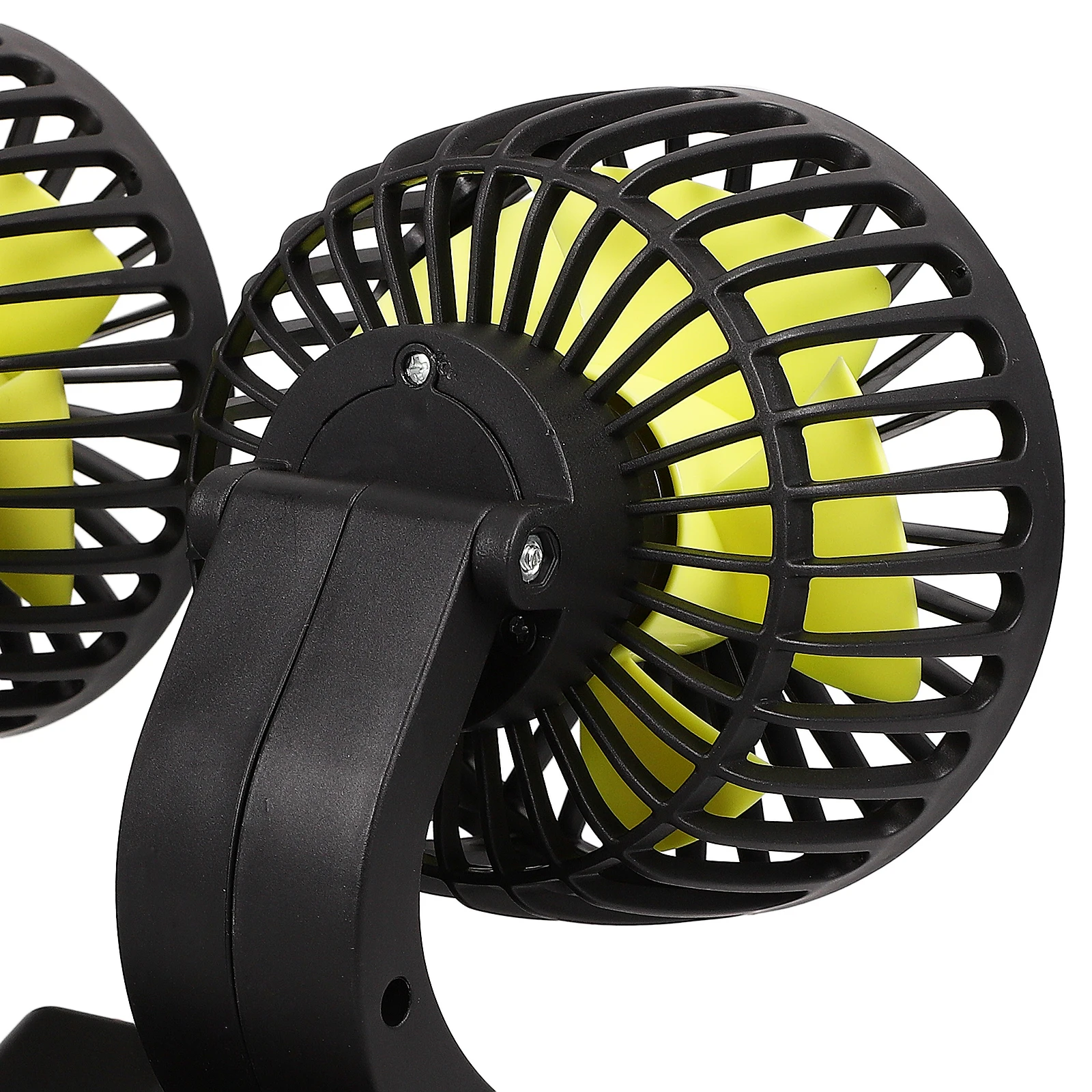 Portable Car Fans with Dual-head Design for Vehicle Cooling Compact Foldable Rotating Fan Suitable for Cars Trucks RVs