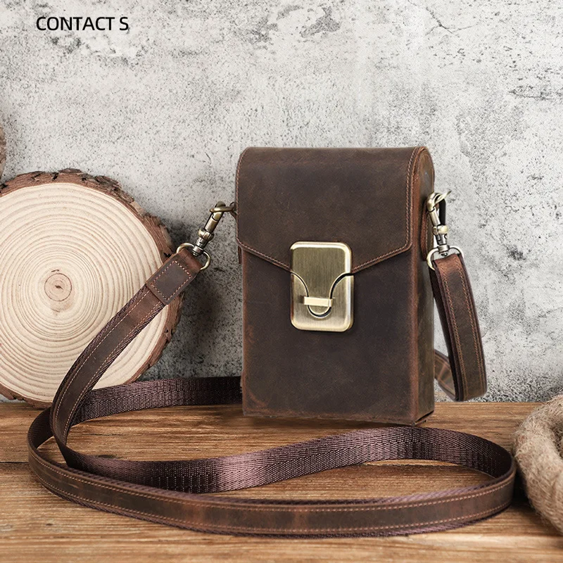 HTS-MB185 Retro Crazy Horse Leather Fashion Lock Men's Single Shoulder Slant Cross Bag Casual Mobile Phone Bag
HTS-MB185 Retro Crazy Horse Leather Fashion Lock Men's Single Shoulder Slant Cross Bag Casual Mobile Phone Bag