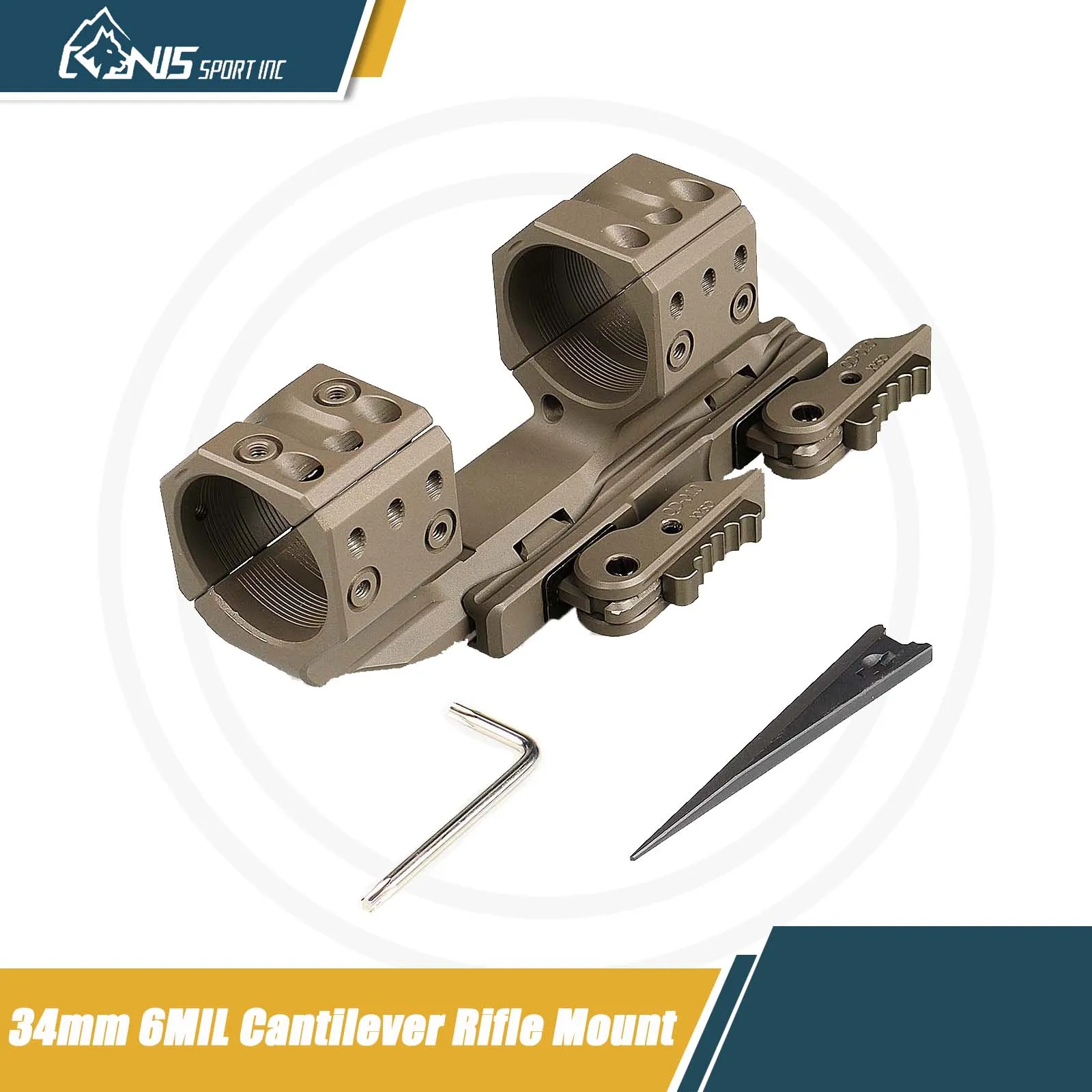 CANIS SPORT INC Tactical 34mm Scope Mount - 1.5" Center Height, 6MIL Tilt & Quick Detach for Long-Range Optics
CANIS SPORT INC Tactical 34mm Scope Mount - 1.5" Center Height, 6MIL Tilt & Quick Detach for Long-Range Optics