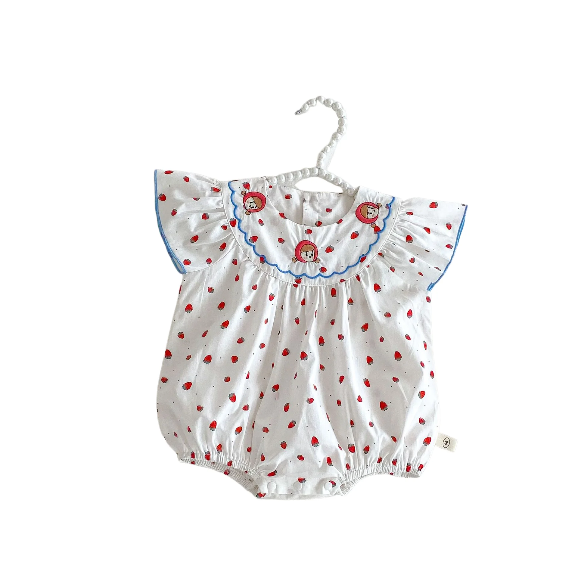 Summer Embroidery Cartoon Sweet Baby Girls Bodysuit Pure Cotton Sleeveless Newborn Romper with Strawberry Doll Collar
Summer Embroidery Cartoon Sweet Baby Girls Bodysuit Pure Cotton Sleeveless Newborn Romper with Strawberry Doll Collar