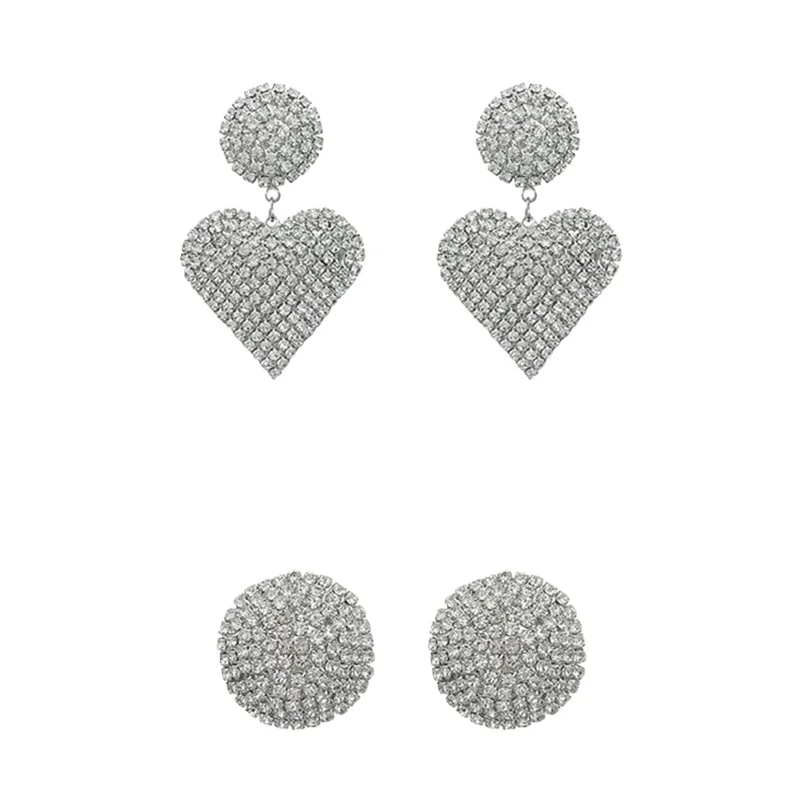 Full Rhinestone Heart Drop Earrings for Women Fashion Shine Round Crystal Dangle Earrings Jewelry Gifts
Full Rhinestone Heart Drop Earrings for Women Fashion Shine Round Crystal Dangle Earrings Jewelry Gifts