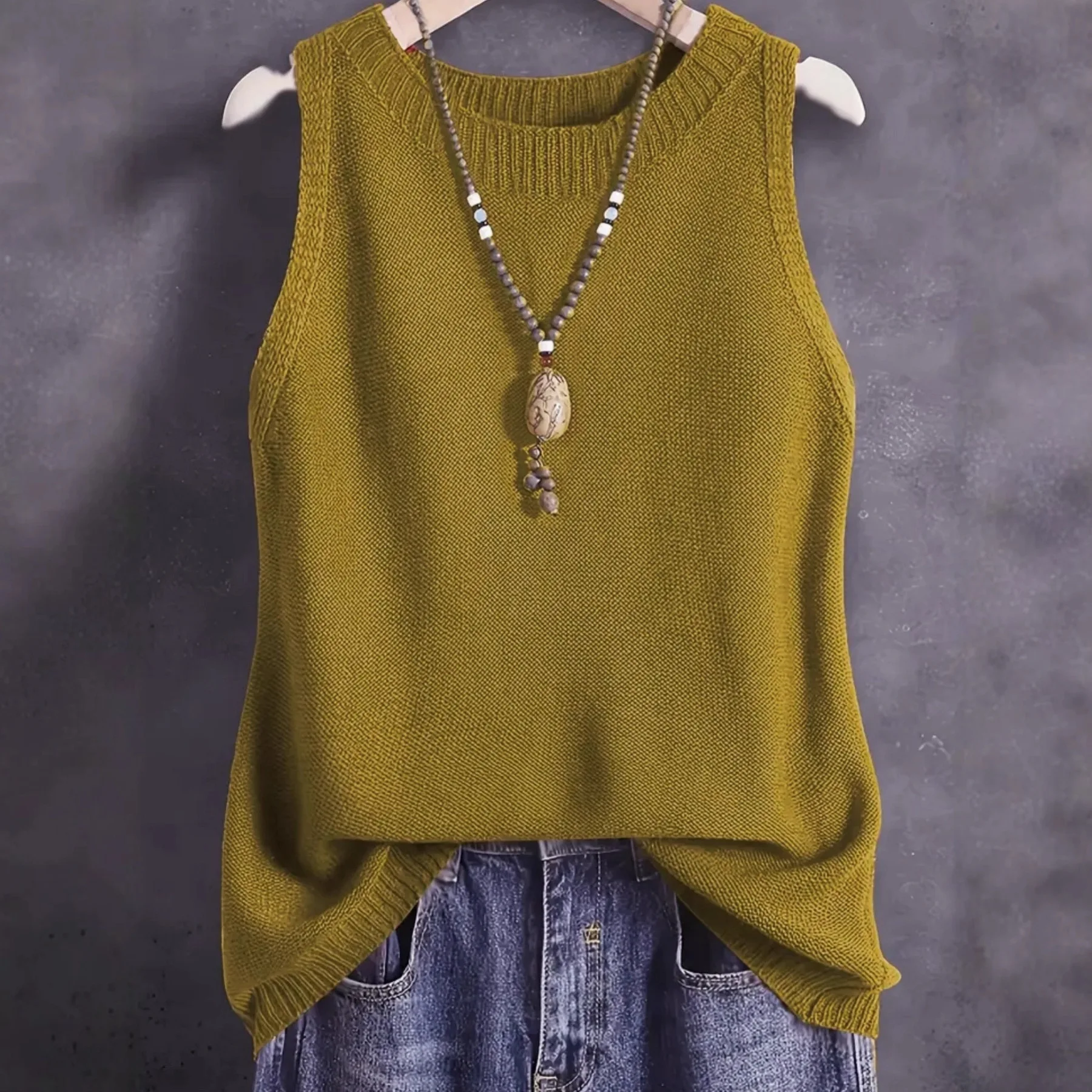 Women's Vintage Solid Color V-neck Knitted Vest Versatile plus Size Spring Autumn Cross-border Fashionable Commute Style
Women's Vintage Solid Color V-neck Knitted Vest Versatile plus Size Spring Autumn Cross-border Fashionable Commute Style