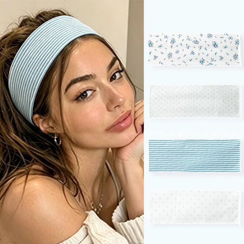 Blue White Series Gentle Style Striped Floral Dot Printed Headband For Women Soft Stretchy Makeup Hairbands Sports Yoga Headwrap
Blue White Series Gentle Style Striped Floral Dot Printed Headband For Women Soft Stretchy Makeup Hairbands Sports Yoga Headwrap