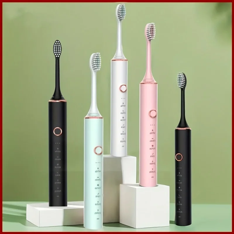 Ultrasonic Toothbrush, Rechargeable USB, For Adults Sonic Automatic Tooth Brush, Whitening Hygiene, 4 Replacement Head, Extra
Ultrasonic Toothbrush, Rechargeable USB, For Adults Sonic Automatic Tooth Brush, Whitening Hygiene, 4 Replacement Head, Extra
