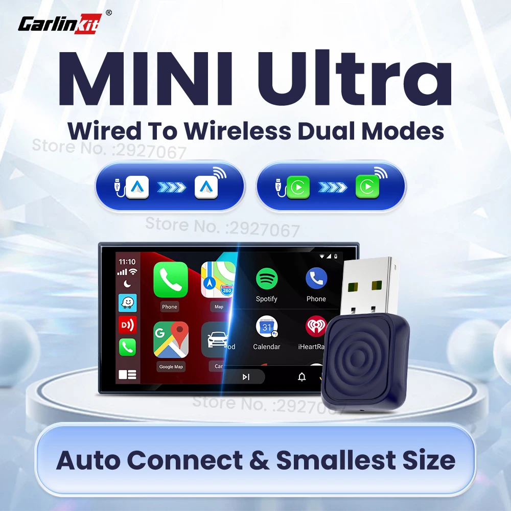 Carlinkit Mini Ultra Wireless Carplay Adapter Android Auto Box USB Plug & Play 5.8GHz Seamless Connection for OEM Cars Dual Mode
Carlinkit Mini Ultra Wireless Carplay Adapter Android Auto Box USB Plug & Play 5.8GHz Seamless Connection for OEM Cars Dual Mode