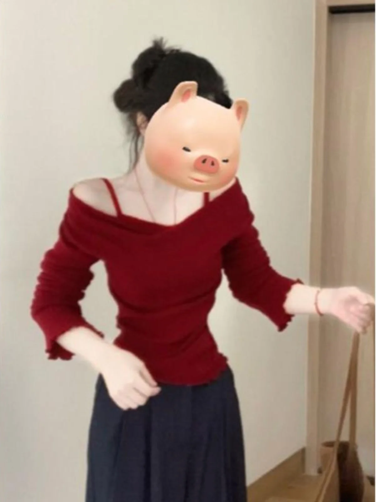 Red Base Layer irt Women's Spring Autumn Inner Wear Outer Wear Slimming oulder Baring Strap Top Korean Sle Sweet Sle
Red Base Layer irt Women's Spring Autumn Inner Wear Outer Wear Slimming oulder Baring Strap Top Korean Sle Sweet Sle