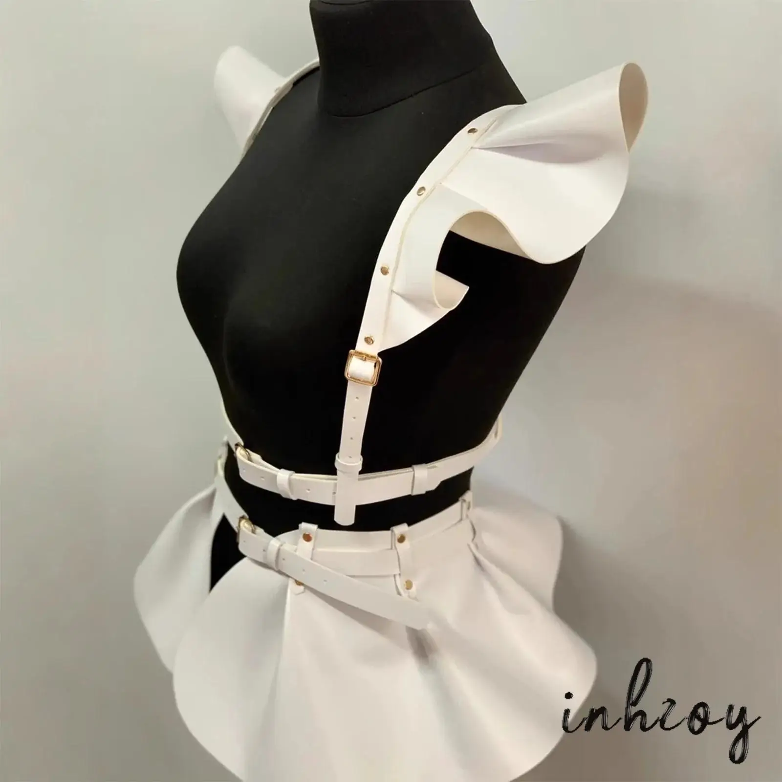 Gothic Maid Roleplay Costume Punk Pu Leather Adjustable Leather Skirt Harness Belt Accessory for Nightclub Party Masquerade
Gothic Maid Roleplay Costume Punk Pu Leather Adjustable Leather Skirt Harness Belt Accessory for Nightclub Party Masquerade