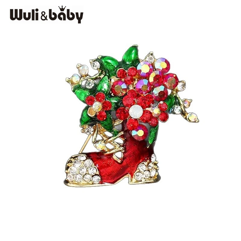 Wuli&baby Flower Christmas Boots Brooches For Women Unisex Rhinestone Enamel Shoes New Year Badge Pins Gifts
Wuli&baby Flower Christmas Boots Brooches For Women Unisex Rhinestone Enamel Shoes New Year Badge Pins Gifts