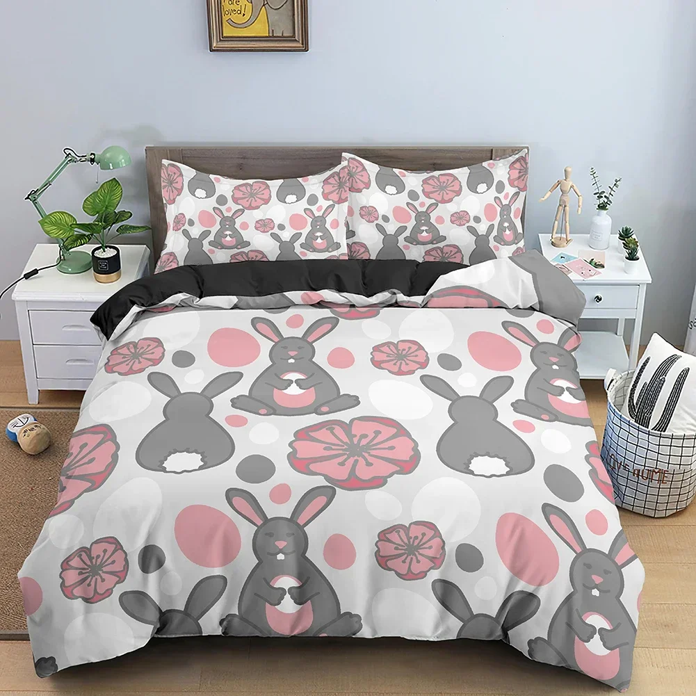 Cute Rabbit Print Comfortable Duvet Quilt Cover Pillowcase Bedding Set Children Bedroom Decoration Home Textile
Cute Rabbit Print Comfortable Duvet Quilt Cover Pillowcase Bedding Set Children Bedroom Decoration Home Textile