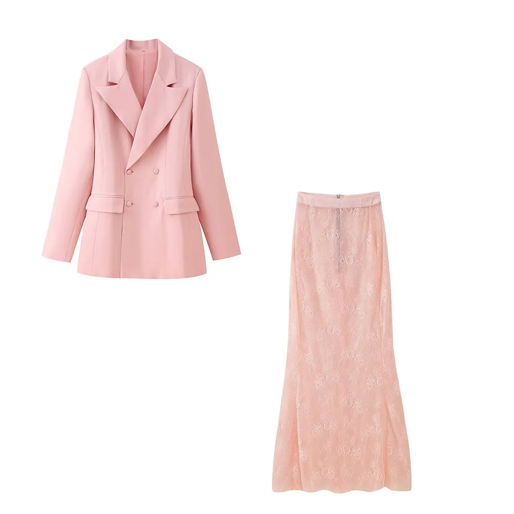 Новая женская одежда 2025 года, европейский и американский модный костюм, элитный наряд, облегающий талию костюм, куртка, кружевная юбка 
Новая женская одежда 2025 года, европейский и американский модный костюм, элитный наряд, облегающий талию костюм, куртка, кружевная юбка