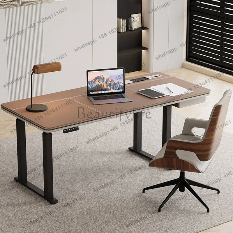 Minimalist saddle leather desk, smart electric lifting desk, light luxury workbench
Minimalist saddle leather desk, smart electric lifting desk, light luxury workbench