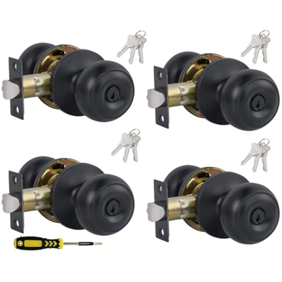 Entry Door Knobs with Lock and Keyed Alike, Interior/Exterior Flat Ball Door Locks for Bedroom/Bathroom/Front/Offic Doors, Fini
Entry Door Knobs with Lock and Keyed Alike, Interior/Exterior Flat Ball Door Locks for Bedroom/Bathroom/Front/Offic Doors, Fini
