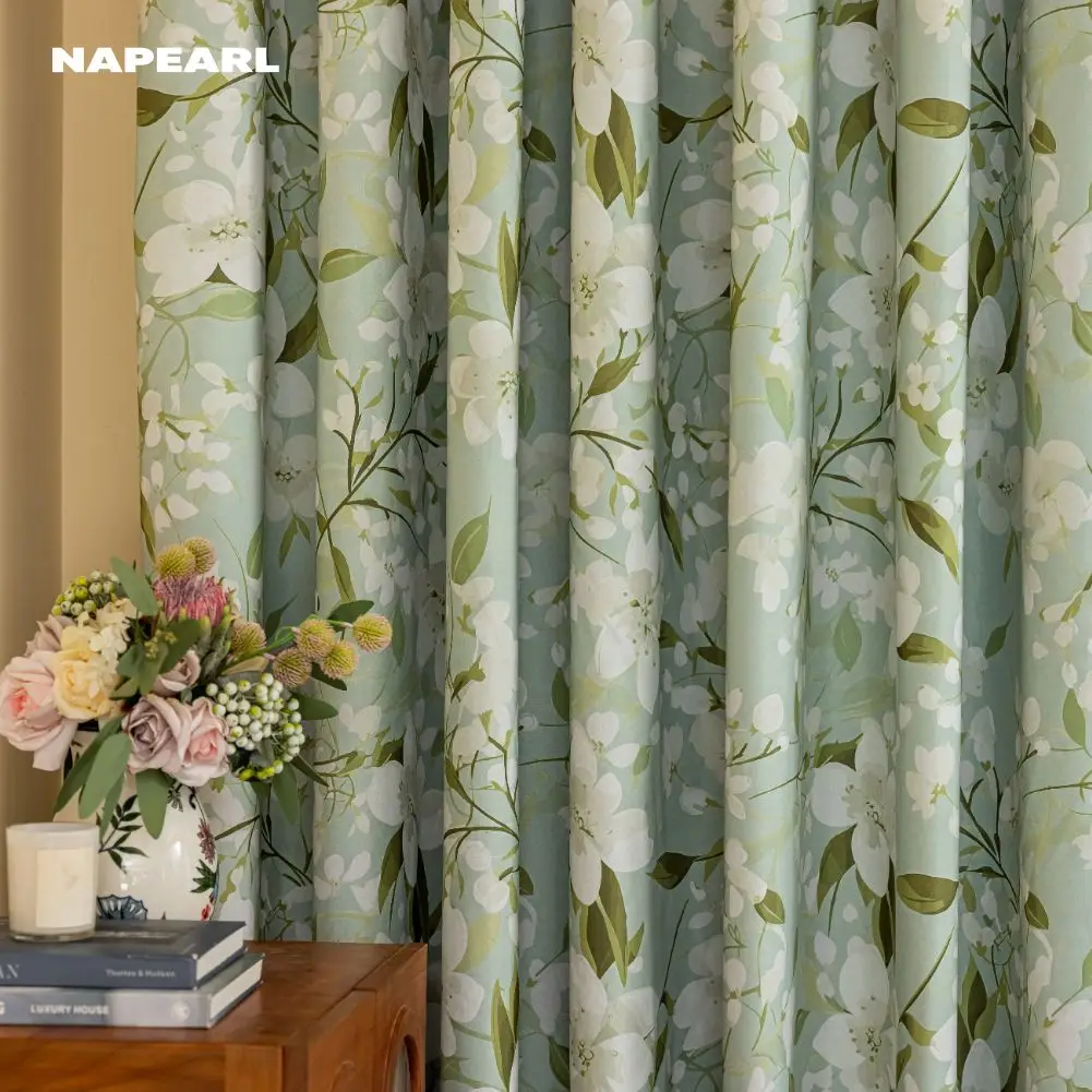 Elegant Light Green Floral Curtains for Living Room Bedroom Pastoral Floral Curtains 100% Blackout Window Drapes 1PC
Elegant Light Green Floral Curtains for Living Room Bedroom Pastoral Floral Curtains 100% Blackout Window Drapes 1PC