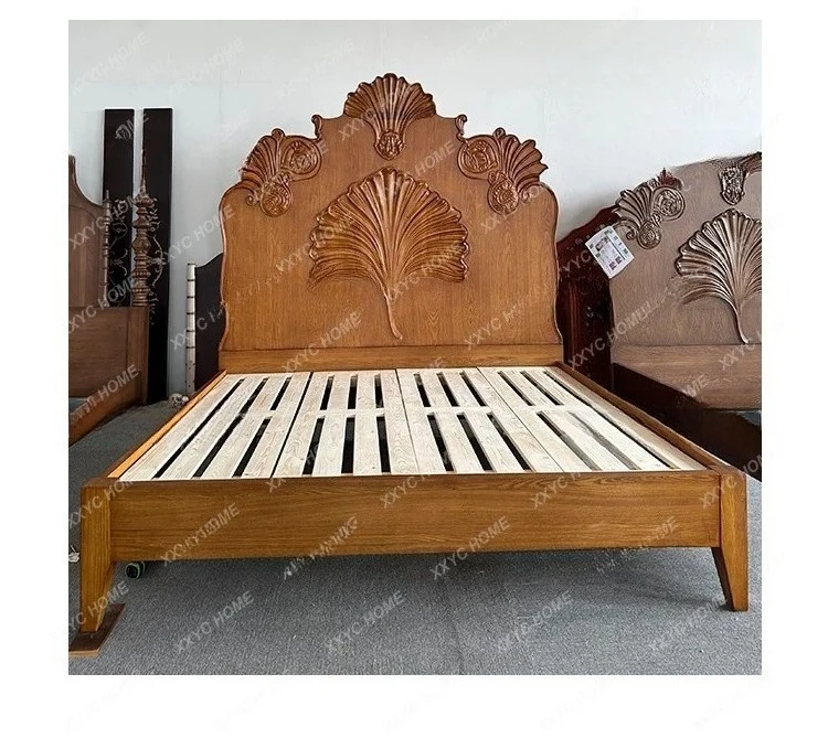 Y Palace Style Carved Bed Antique Wood Color Solid Wood Bed Master Bedroom Double Bed
Y Palace Style Carved Bed Antique Wood Color Solid Wood Bed Master Bedroom Double Bed