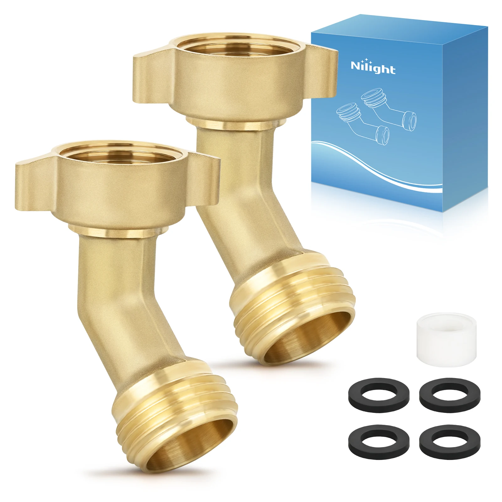Nilight 45 Degree Hose Elbow for RV Garden Water Hose Elbow Fitting 3/4" Brass 45° Water Hose Connector for RV Camper Trailer Outdoor Garden Hose Systems Faucet Adapter Accessories, 2-Pack
Nilight 45 Degree Hose Elbow for RV Garden Water Hose Elbow Fitting 3/4" Brass 45° Water Hose Connector for RV Camper Trailer Outdoor Garden Hose Systems Faucet Adapter Accessories, 2-Pack