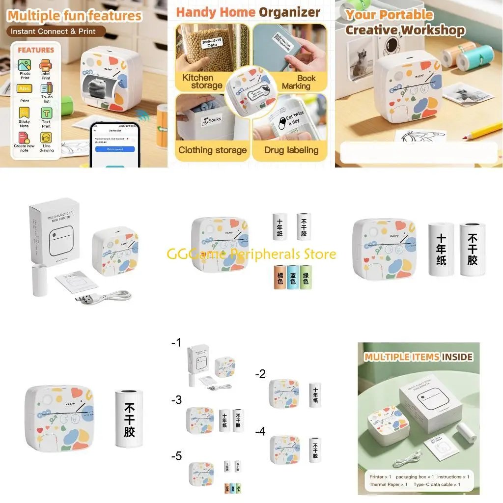 U55B Thermals Printer For Sticker Making Portable B4 Printer None Inks Neededs Wireless Bluetooth-compatible For App Control